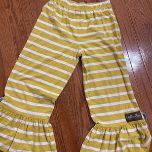 Matilda Jane Yellow & White Striped Ruffle Dress Bottom size 8